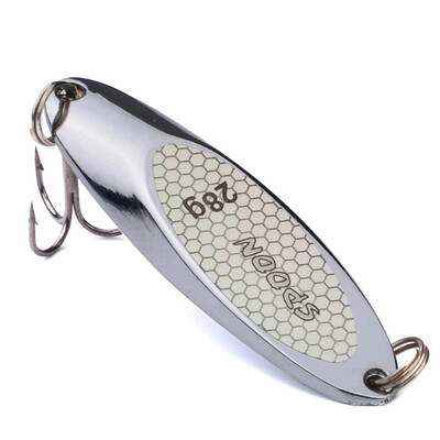 

1PC Top Metal Spoon Lure 28g Metal Bass Baits Silver Spoon Fishing Lure Hook Metal Lure Fishing Tackle