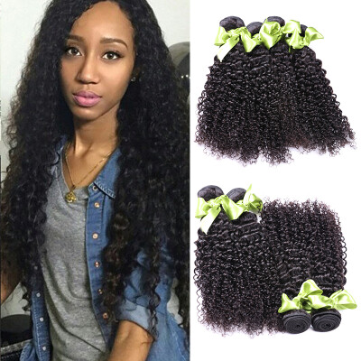 

4 Bundles Brazilian Virgin Hair Curly 9A Brazilian Virgin Hair Weave Human Hair Bundles Brazilian Kinky Curly Hair Weave Bundles