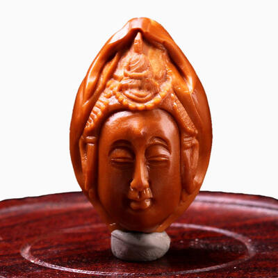 

Chinese Traditional olive nut Hand Carved Guanyin worry beads charm bracelet Beaded Keychain a unique gift
