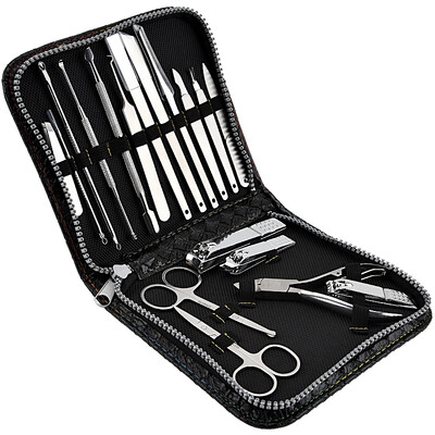 

For the nail clippers black 18 piece set nail clippers gift nail clippers nail file paronychia special pedicure knife gray nails Germany imported tool set