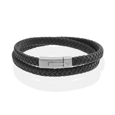 

Armani (Emporio Armani) men black leather bracelet EGS2176040