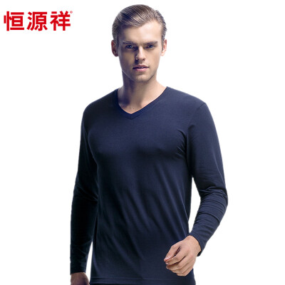 

HengYuanxiang men's thin warm autumn clothes, thermal underwear set with round collar