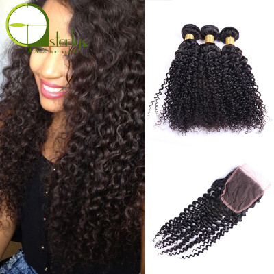 

Mink Brazilian Kinky Curly Hair Colsure 4X4 3 Bundle Deals Lace Closure Kinky Curly Virgin Hair 100% Human Hair Lace Closure