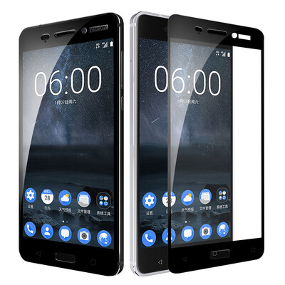 

[2 шт.] Lonkey Nokia 6 стальная пленка Nokia6 полноэкранная крышка стеклянная пленка пленка высокого разрешения для экрана мобильного телефона защитная пленка (черный)