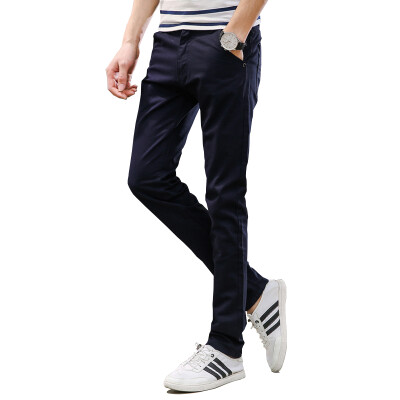 

GEEDO casual pants men straight solid color Slim casual pants 919 sky blue 36