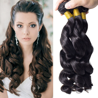 

7A Virgin Hair Bundle Deals Indian Loose Wave Virgin Hair Raw Virgin Indian Hair Weave Bundles #1B Remy Human Hair Extensions
