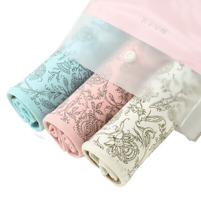 

Red bean ladies underwear 3 soft cotton printed waist sexy lace briefs combination three 16080