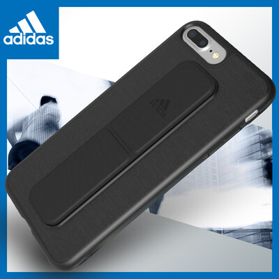

adidas Apple Adidas Apple iPhone7P \ 8 Plus mobile phone shell sports bracket fashion business men slip anti-fall PU matte cover black