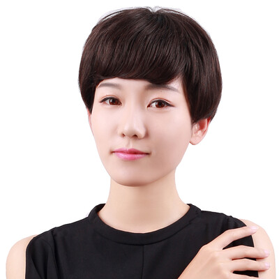

Brazilian Wigs Human Hair Half Hand Tied Bob Short Straight Monoflament Wigs For Women D4