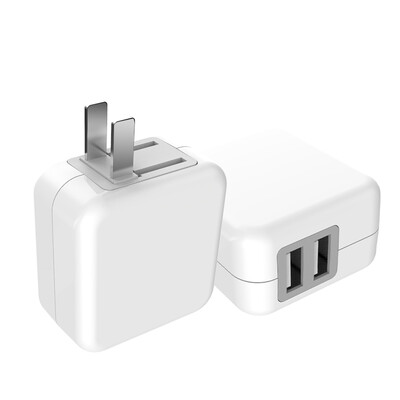 

Машинная музыка двойной USB-зарядное устройство / штепсельная вилка быстрого зарядного адаптера 3C-сертификация 5V / 2.1A iPhone 7 просо Huawei Samsung Android мобильный телефон L-207 белый