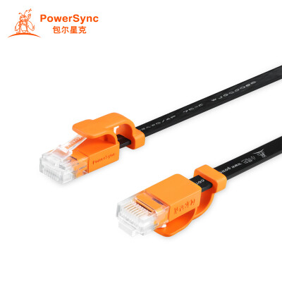 

Baostele (PowerSync) CLN6GAF0050 Cat6 супер шесть сетевых кабелей против разворота плоская витая пара гигантский черный с оранжевым 5 метров