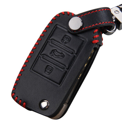 

Huarong Roewe RX5 key bag hand-stitched folding three-button red special car leather key set keychain