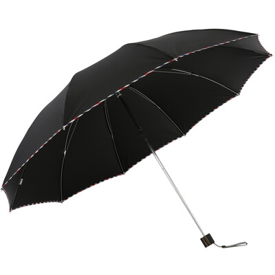 

Jingdong supermarket heaven umbrella to strengthen the reinforcement UPF50 vinyl three fold sunny business umbrella 3311E upgrade models moss green