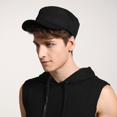 

Jingdong Supermarket] Dijia Kentucky WG170016 Hat Men's Flat Top Hat Fashion Cap Color Solid Cap Cap Outdoor Baseball Cap Black