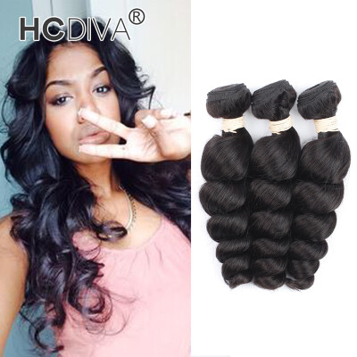 

HCDIVA Hair Products Brazilian Virgin Human Hair Loose Wave Brazilian Hair Bundle 3Pcs A Lot Loose Wave Hair Weaves For Sale