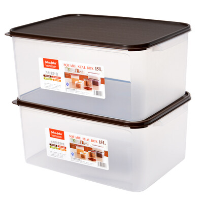 

JEKO&JEKO plastic storage box moisture-proof storage box 15L 2 Pack large rectangular storage box pill box sealed box brown SWB-5441