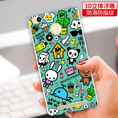 

YOMO millet red rice 3s mobile phone shell / mobile phone cover embossed texture hard shell series monster graffiti