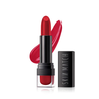 

Very tight (SKINMATCH) pure color lipstick 3.3g (flaming red) (moisturizing lipstick lasting no fade does not stick cup moisturizing protective lip lipstick makeup)
