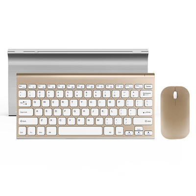 

Air World BOW HW193D Metal Mute Charging Wireless Keyboard Mouse Set Universal Office Game Wireless Keyboard Set White