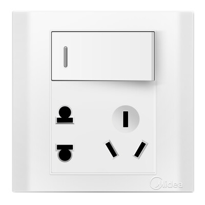 

Выключатель Midea (Midea) 86 типа двадцать три с переключателем открытого двойного управления с пятью отверстиями E03 элегантный белый