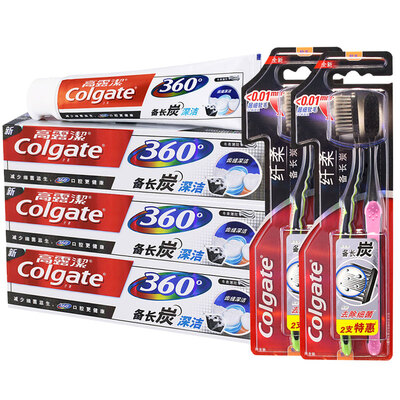 

Гао Lujie (Colgate) 360 ° комплексные оральные новые семьи Специальные средства (уголь глубокой очистки 180g × 3 + Xianrou уголь зубная щетка × 4)