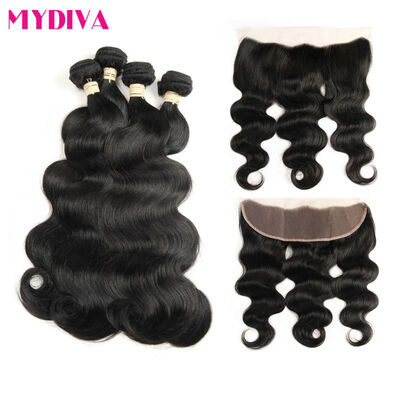 

Brazilian Virgin Hair With Closure Brazilian Body Wave Human Hair With Closure 13x4 Ear To Ear Lace Frontal Closure With 3 Bundles