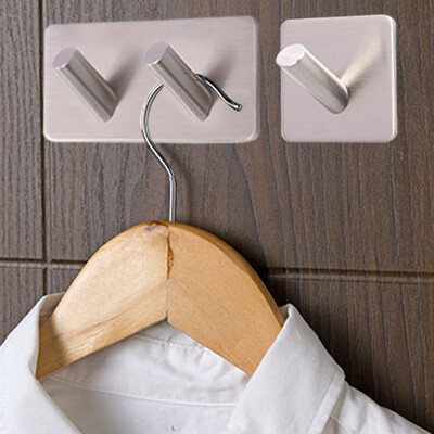 

Green bar strong sticky hook hook bathroom kitchen 304 stainless steel towel rack door back coat hook glue hanger free punch 2 piece set