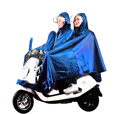 

Yuhang YUHANG Jacquard cloth electric battery motorcycle raincoat men&women double poncho hat with mask 4XL blue