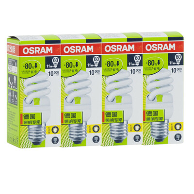 

【Jingdong Supermarket】 OSRAM OSRAM T2 mini spiral energy saving lamp 11W daylight E27 three send one promotional equipment