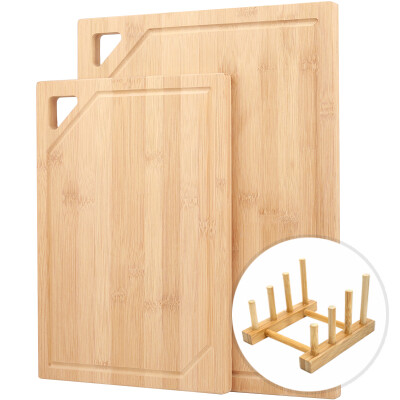 

Zhayou bamboo chopping board triangular handle cutting board baby supplementary board two sets of packages send anvil frame (40 * 29 * 1.7cm + 33 * 23 * 1.7cm) SZ-6181