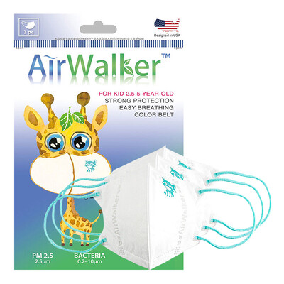 

Американский импорт свежего фильтра респиратора Walker Airwalker для детей 2,5-5 лет (Fold тип защиты) анти-туман и дымка РМ2,5 типа уха установлен 3