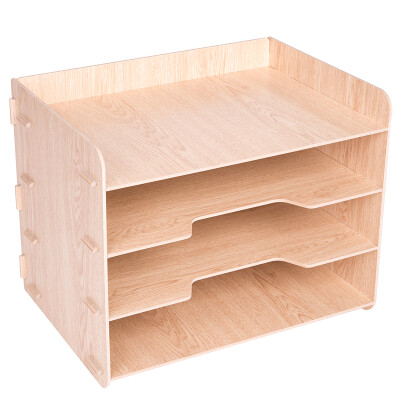 

Deli deli 79213 Creative wooden DIY four-layer file holder multi-function file holder file box file column desktop storage rack