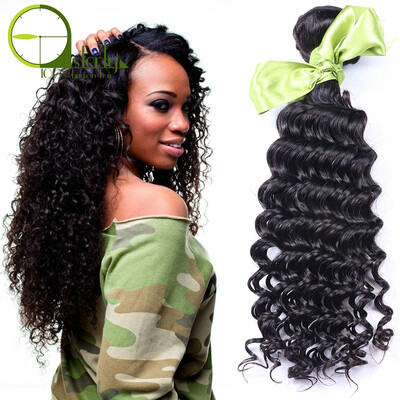

8A Free Shipping Brazilian Deep Wave Curly Virgin Hair 4Pcs Deep Culry Human Hair Weave Full And Thick No Tangle No Shedding