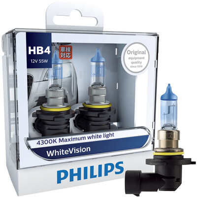

Philips whitevision one pair Car halogen lights 4300 K H1 H4 H7 H11 H3 HB3 HB4 12 V 55 W whitelight brighten up 60 Lights