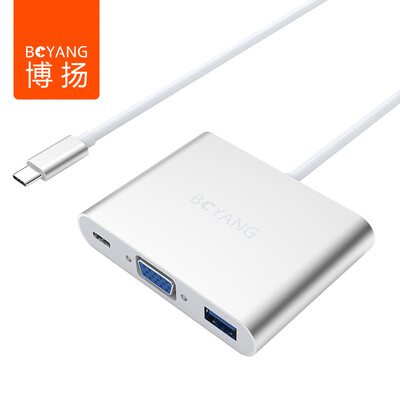 

Bo Yang (BOYANG) BY-07Z0401 Конвертер Type-C в VGA + USB3.0 Apple MacBook Set Splitter USB-C Перезаряжаемый адаптерный кабель