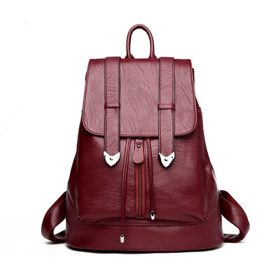 

Women Leather Backpack School Bags Mochilas Mujer 2017 Backpacks For Teenage Girls Designer High Quality Sheepskin Travel Bag
