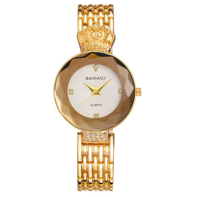 

BAOSAILI Luxury Gem Sapphire Ladies Dress Watch Sexy Gold Women Bracelet Watch Charm Shiny Diamond Crown Watch