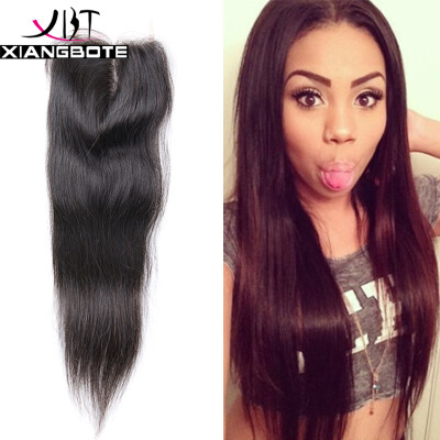 

7A Grade 4X4 Peruvian Virgin Hair With Closure Straight Hair With Closure 1 Bundle 100% Human Hair Bundles With Closure