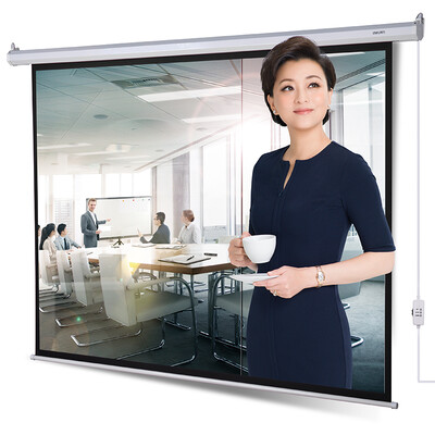 

Effective deli 50493 120 inch 4 3 adjustable electric projection screen projection screen projector curtain white