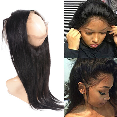 

Unprocessed Virgin Brazilian Hair Silk Base Frontal Closure Brazilian Virgin Hair With 360 Frontal Closure Bundle Adjustable Strap