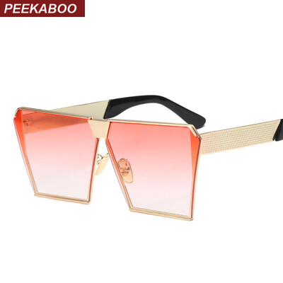 

Peekaboo Big Square Sunglasses Women Brand Designer Celebrity Metal UNISEX Mens Oversized Sun Glasses Mirror Lens Cool Eyewear