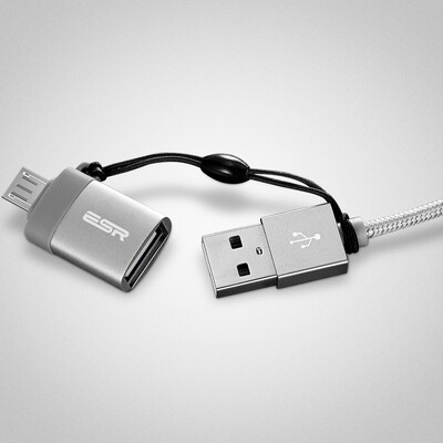 

ESR) Micro USB to USB adapter Andrews data cable U disk converter headphone OTG for OPPO / vivo / Redmi note and others