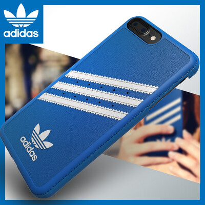 

Adidas (Адидас) Apple iPhone7P \ 8 Plus телефона оболочка полосатого Выдерживает падение классического слипа PU матовый чувствовать себя мягкую оболочка защитного рукав синим