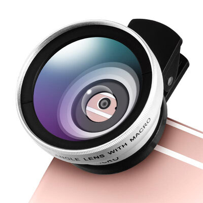 

Adventure LIEQI LQ-027 mobile phone lens wide-angle macro two-in-one set of Apple Huawei external camera silver
