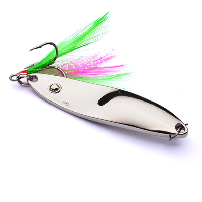 

1pc Fishing Lure GoldSilver Color Spoon Lures 468 Hook Fishing Tackle 8-11-15g53-59-65cm Fishing Bait