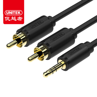 

Superior person UNITEK Y-C940BK DC35mm one second two pairs of Lotus head audio line conversion line 35mm revolution 2RCA turn wiring 3 meters black