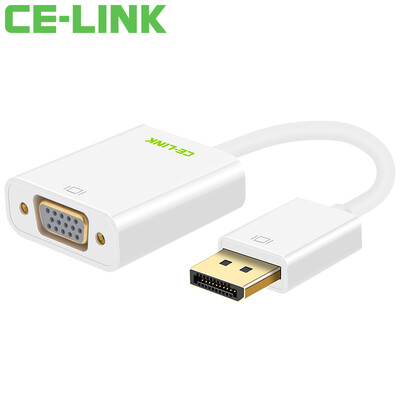

CE-LINK 1609 DP to VGA Converter 12 version of the active Displayport to VGA adapter lightning port Macbook connected to high-definition TV white