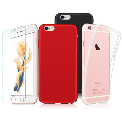 

Mobile Case Shell Four Pieces Freeson Apple 6Plus 6s Plus Phone Case iPhone6Plus 6sPlus Phone Case Hard Shell Red Black TPU Case Transparent Shell Apple 6plus 6splus Tempered Film