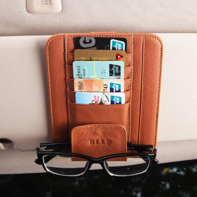 

Bliss car with sun visor card holder BL1618 business card ticket holder car glasses folder multi-function car storage beige