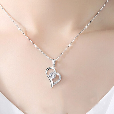 

Necklace sterling silver clavicle chain simple S999 foot silver pendant girlfriend girl day Valentine's Day gift Tanabata